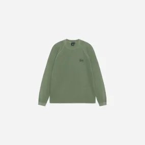 STUSSY RAGLAN THERMAL LS CREW PINE