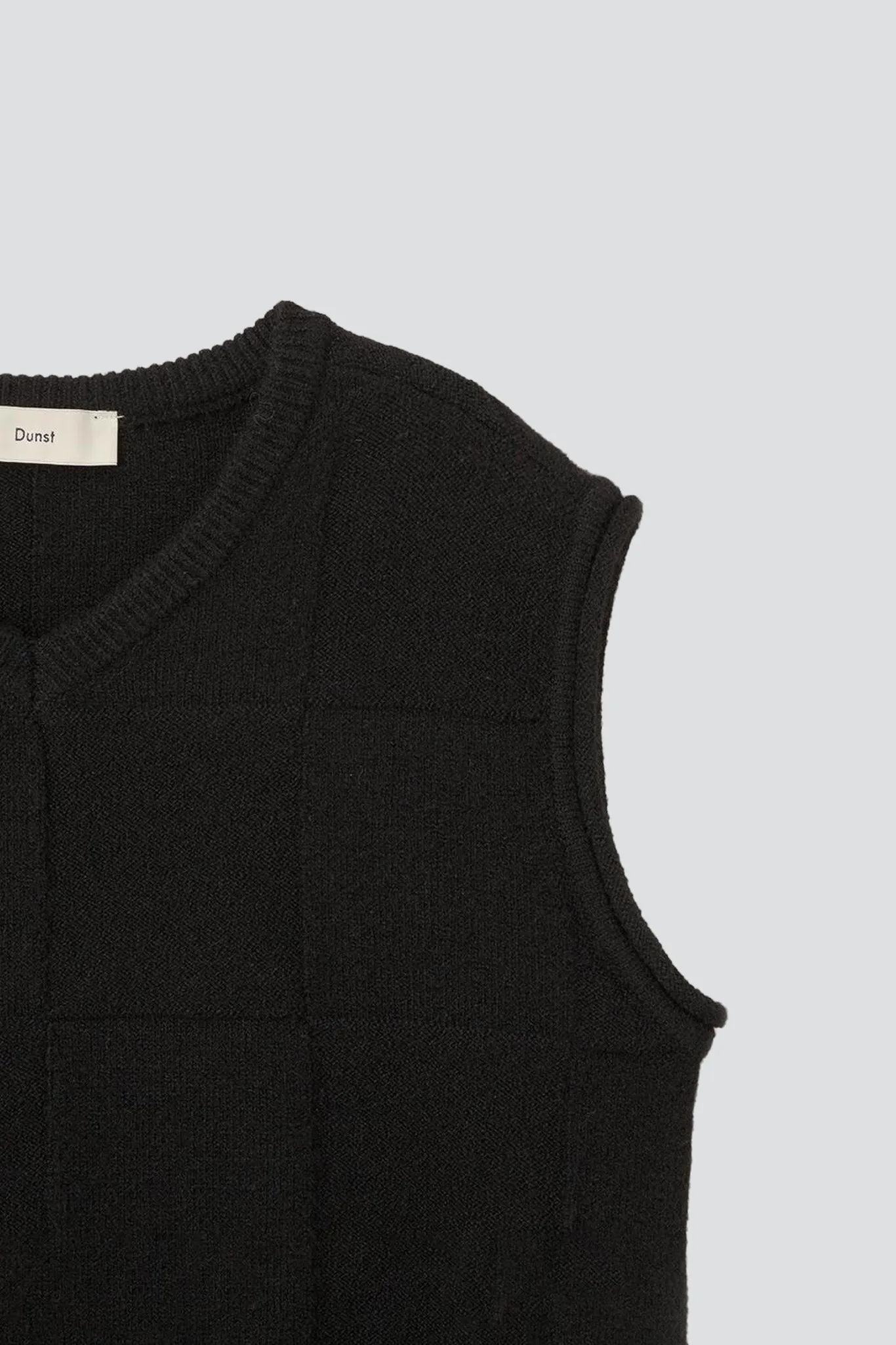 Unisex Black Divide V-Neck Knit Vest