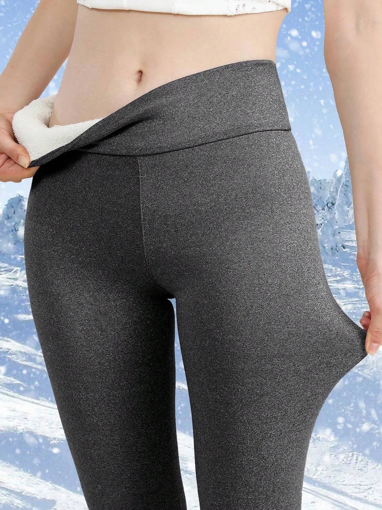 Women Winter Thermal Fleece Lined Leggings