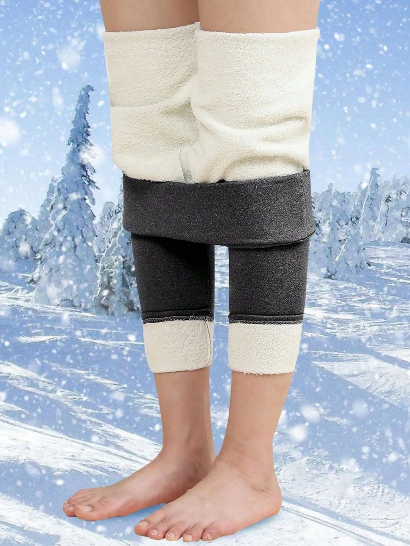 Women Winter Thermal Fleece Lined Leggings