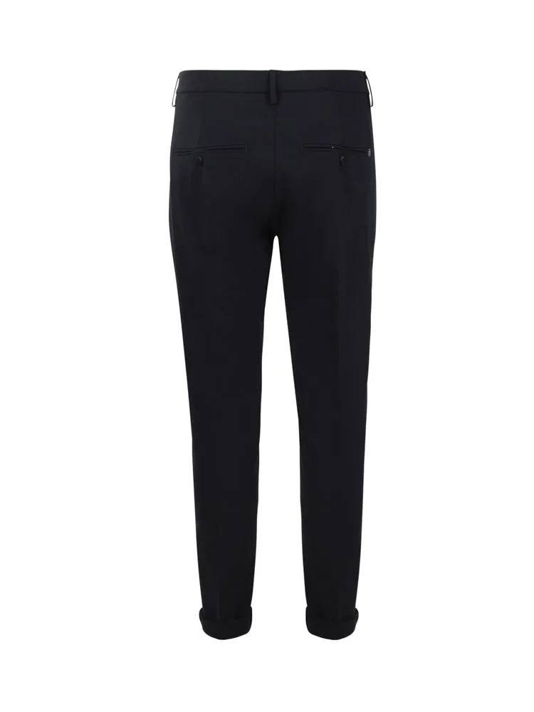 Wool Slim Black Trousers