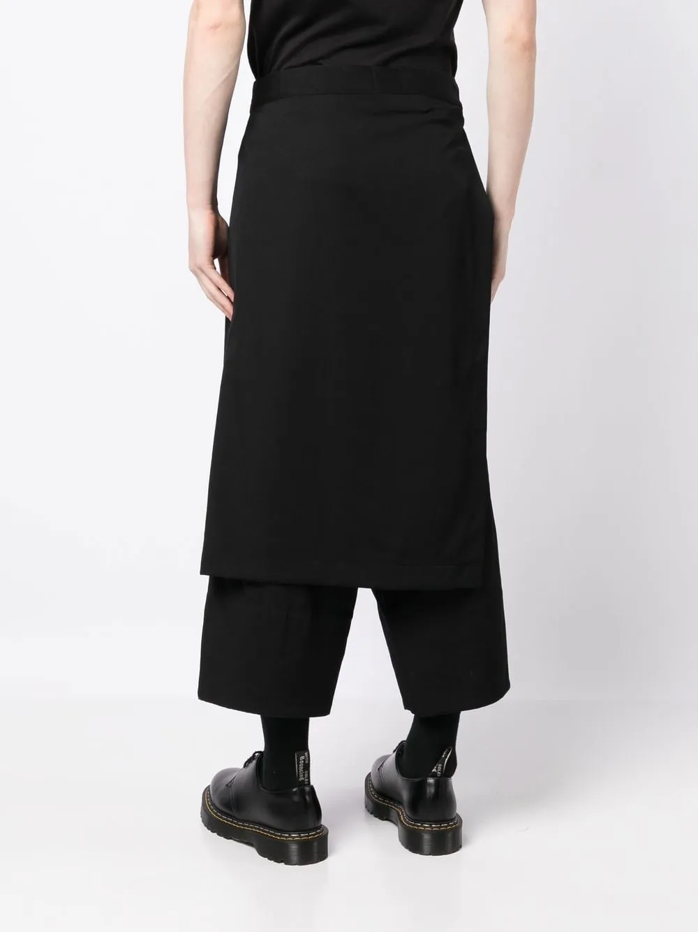 Wrap-Design Wool Cropped Trousers