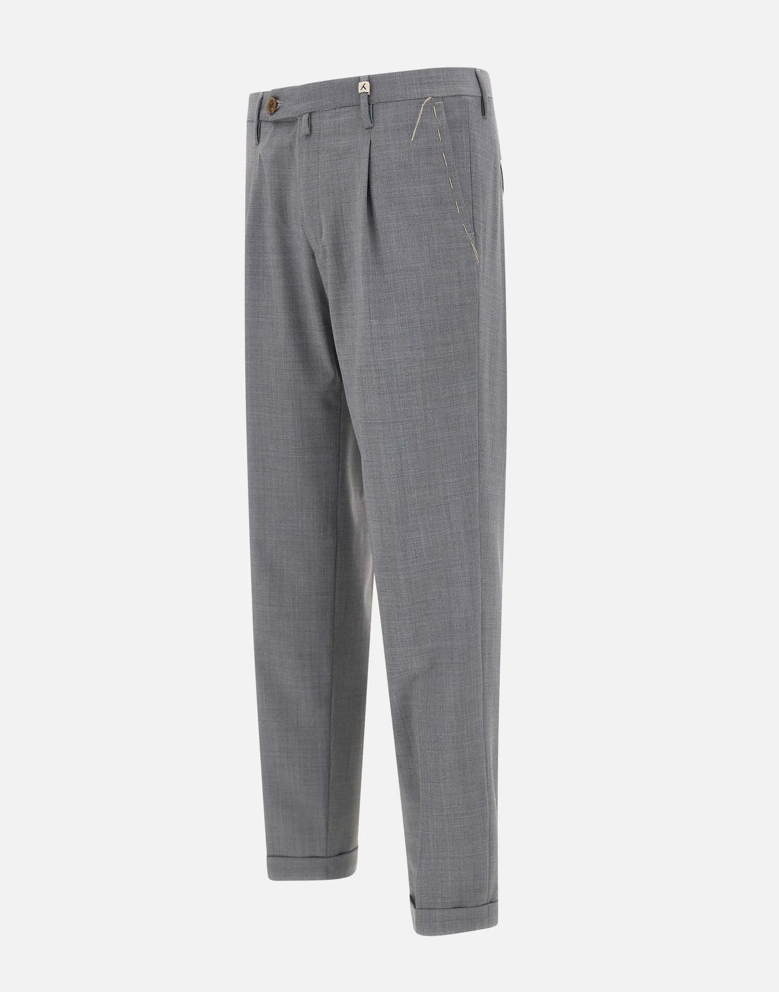 Zeus-P Grey Wool Trousers